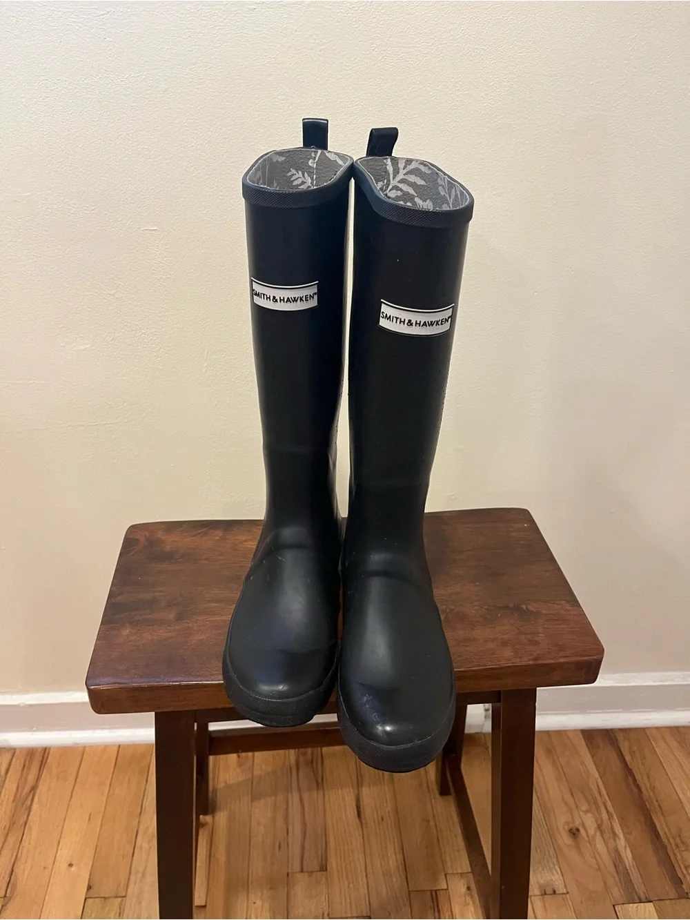 Pair of black rain boots